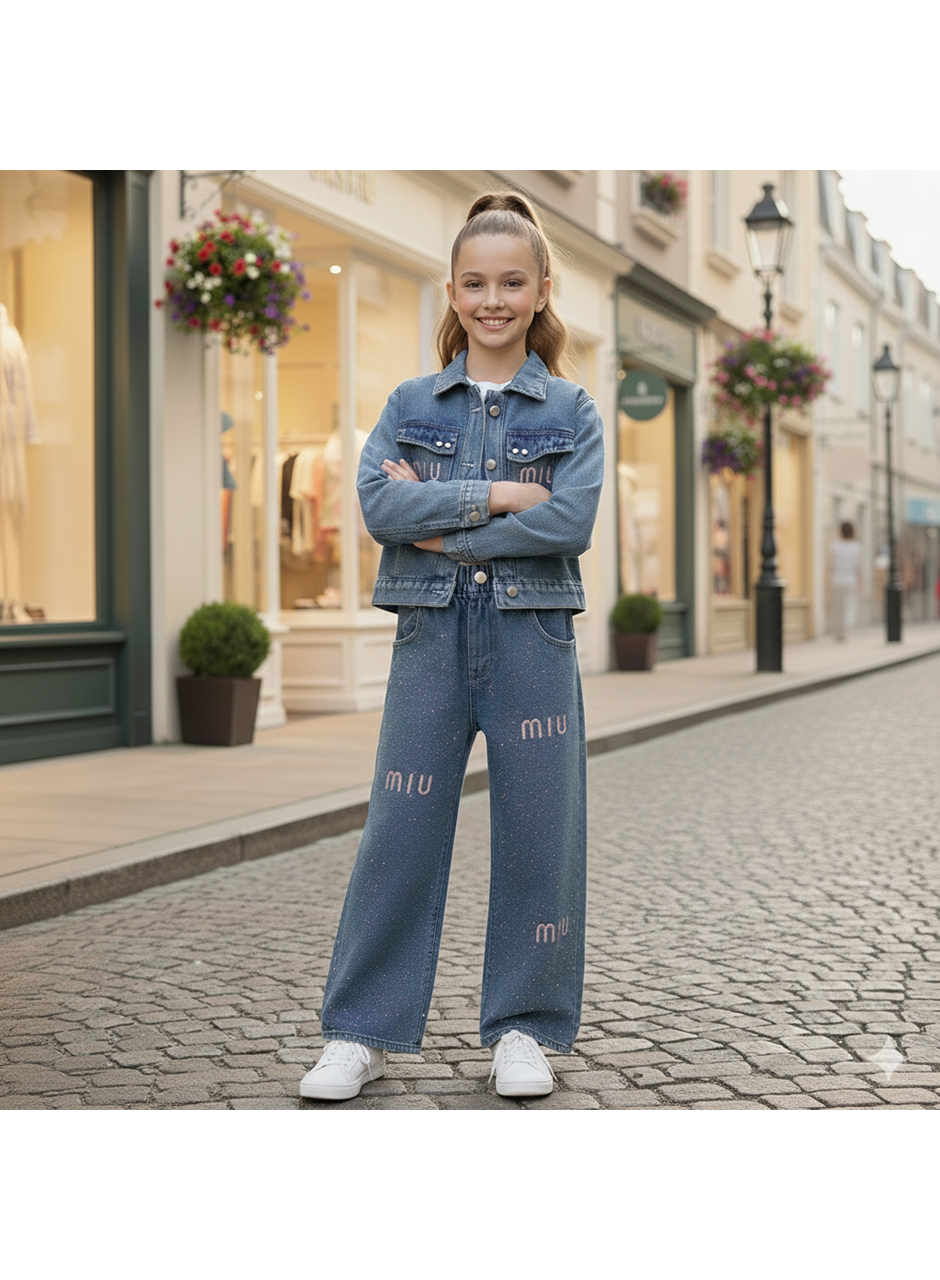 443428 MIU NAKIŞLI TAŞLI KIZ 3 LÜ TAKIM 6Y,7Y,8Y,9Y Kız