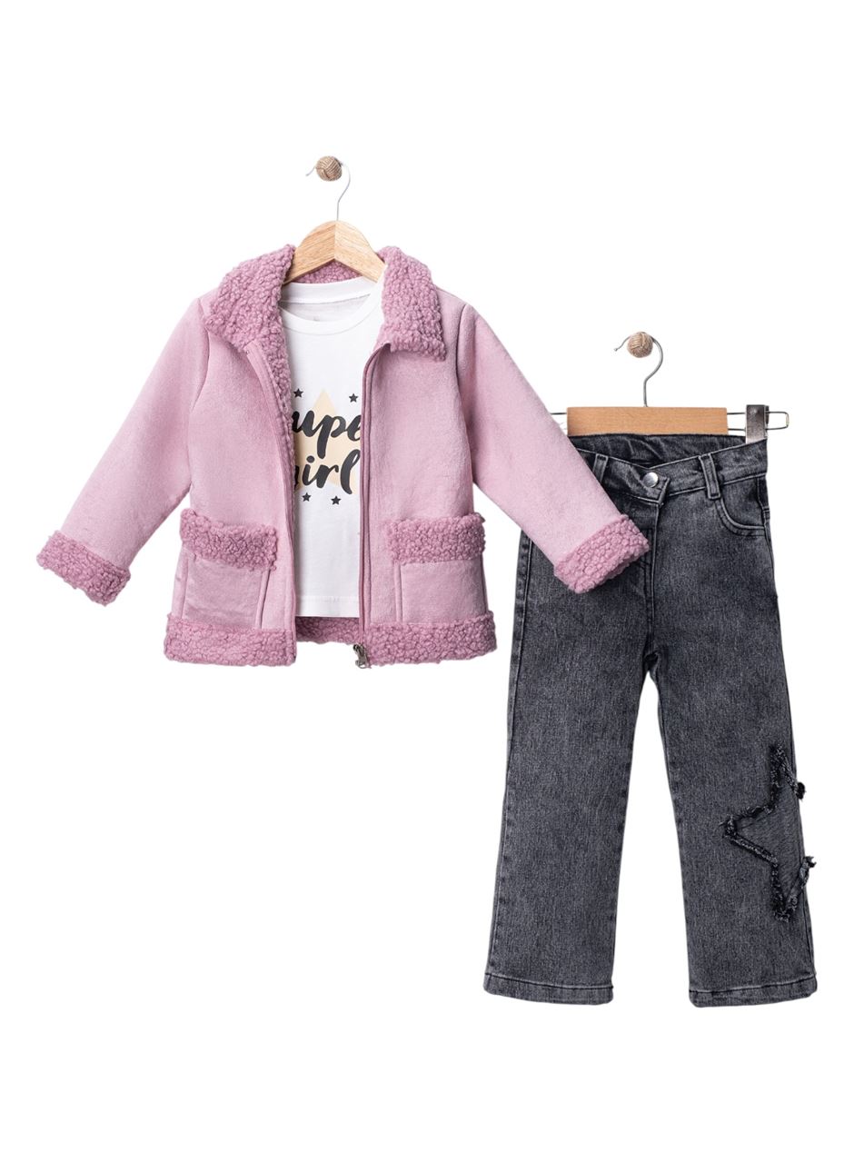 445507 KUZU MONTLU KIZ TAKIM 2Y,3Y,4Y,5Y Kız