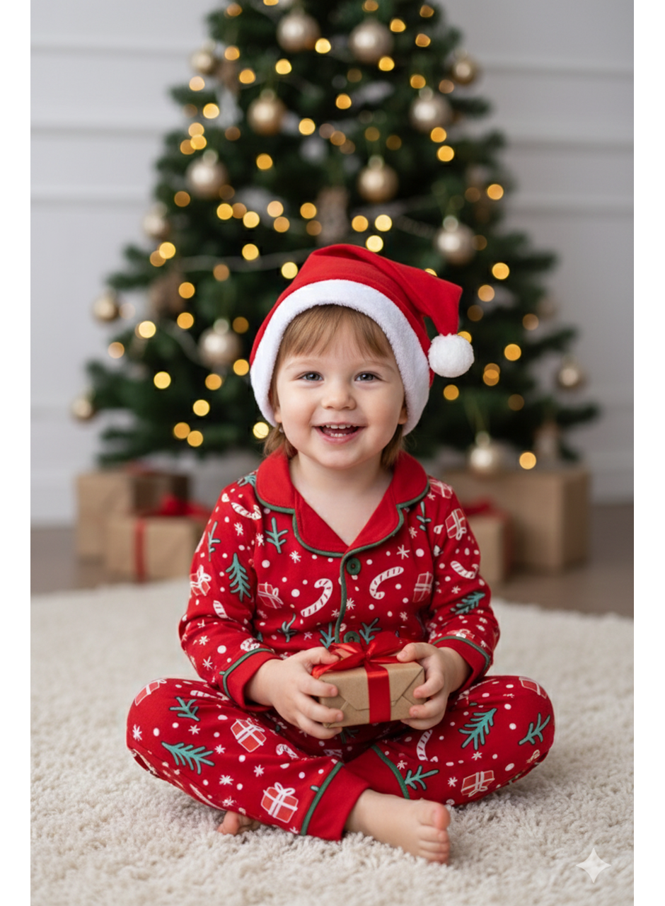 444903 ÇAM AĞACI BASKILI PİJAMA UNİSX