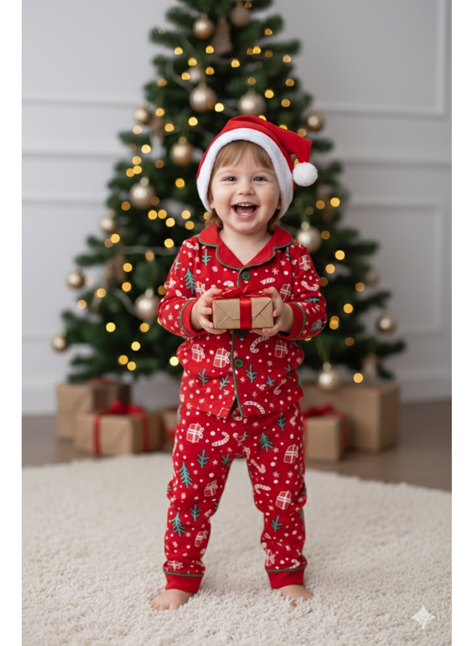 444903 ÇAM AĞACI BASKILI PİJAMA UNİSX