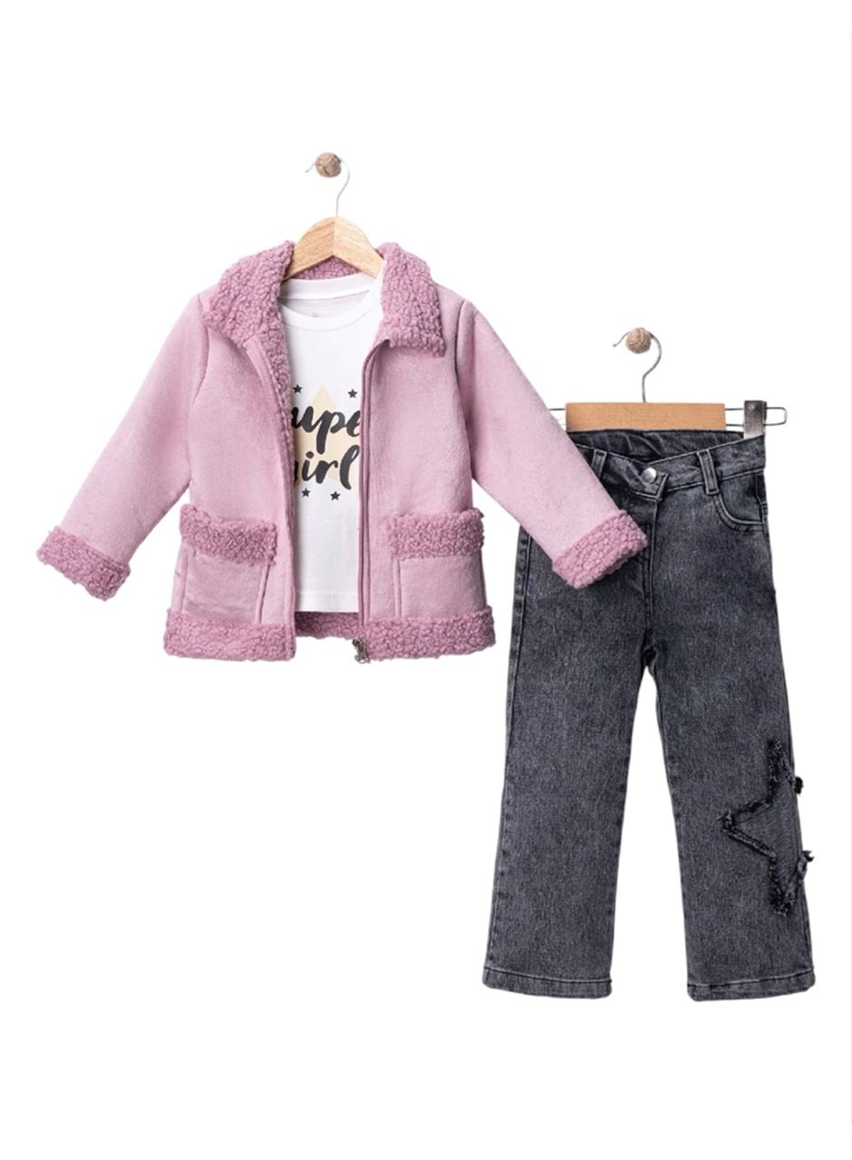 445507 KUZU MONTLU KIZ TAKIM 2Y,3Y,4Y,5Y Kız