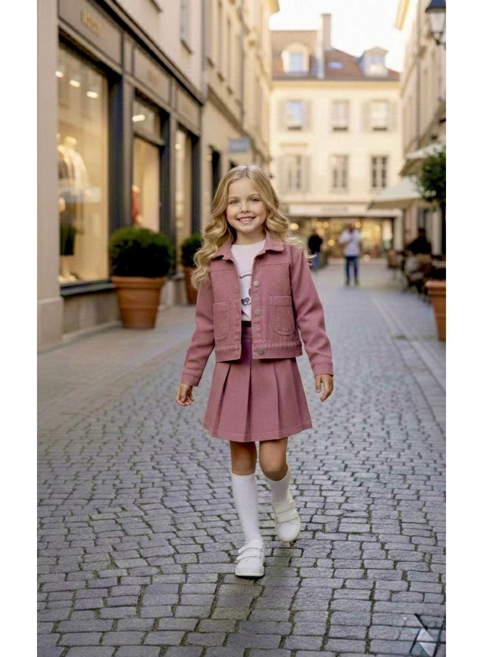 446404 PAPATYA GABARDİN ETEK TK 3Y,5Y,4Y,6Y Kız