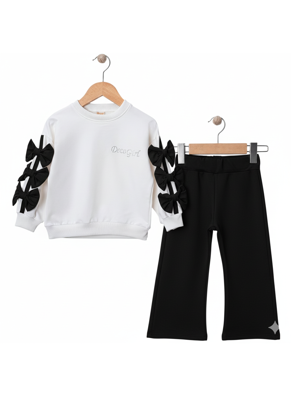 446243 FİYONKLU TAŞ BASKILI KIZ TAKIM 2Y,3Y,4Y,5Y Kız syh