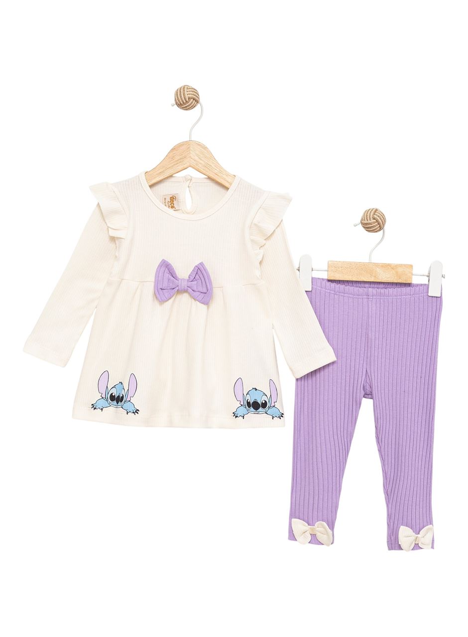 445747 BASKILI FİYONKLU KIZ TK 9 Ay,12 Ay,18 Ay,2Y Kız 