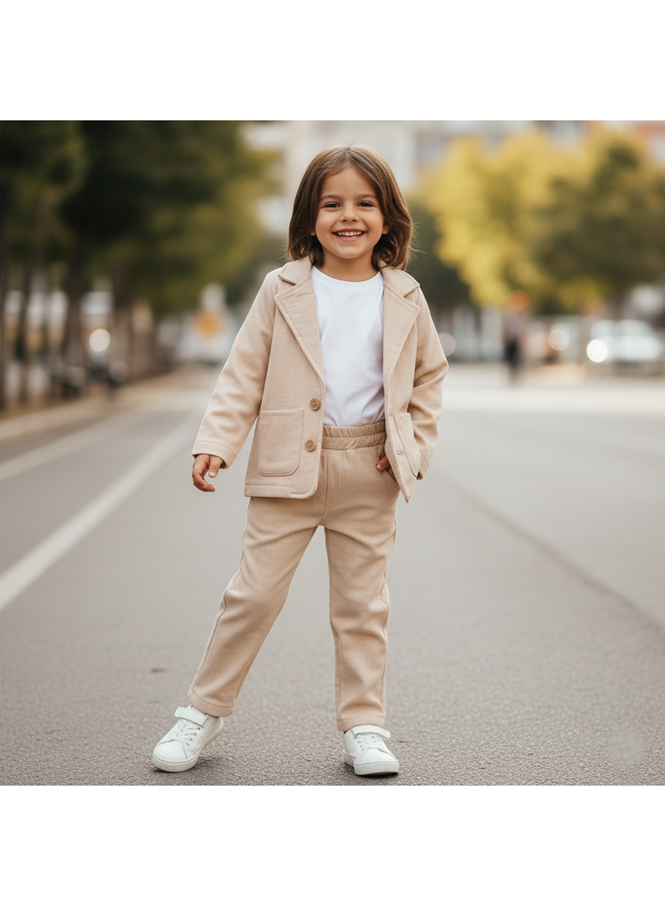 446780 MÜSLİN GABARDİN ERKEK TAKIM 5Y,6Y,7Y,8Y Krem