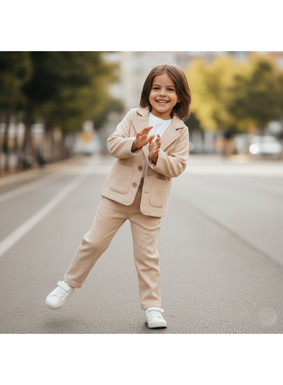 446780 MÜSLİN GABARDİN ERKEK TAKIM 5Y,6Y,7Y,8Y Krem