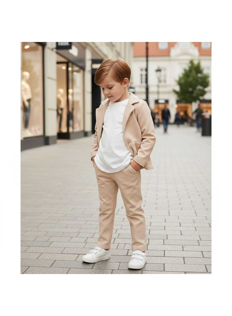 446780 MÜSLİN GABARDİN ERKEK TAKIM 5Y,6Y,7Y,8Y Krem