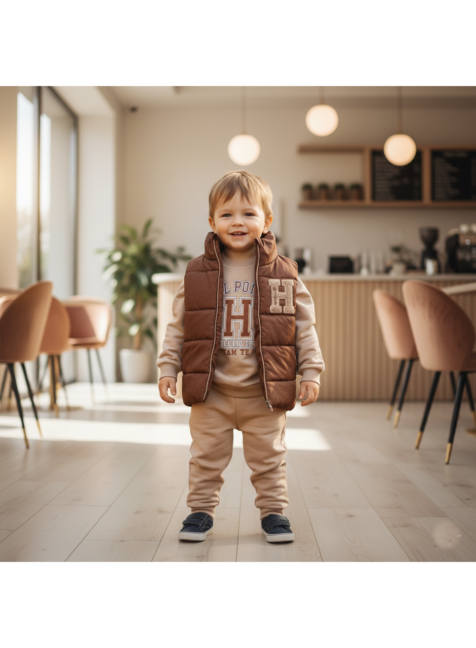 447057 YELEKLİ ÜÇLÜ TAKIM 9 Ay,12 Ay,18 Ay,2Y Erkek