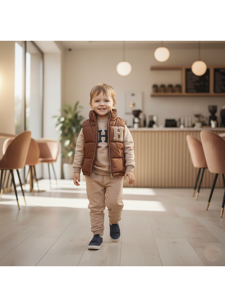 447057 YELEKLİ ÜÇLÜ TAKIM 9 Ay,12 Ay,18 Ay,2Y Erkek