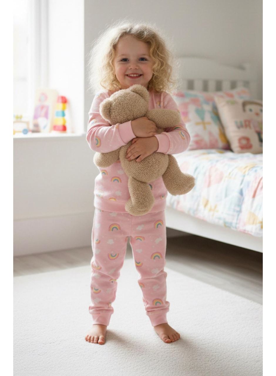 KIZ ÇOCUK GÖKKUŞAĞI B.YAKA PİJAMA