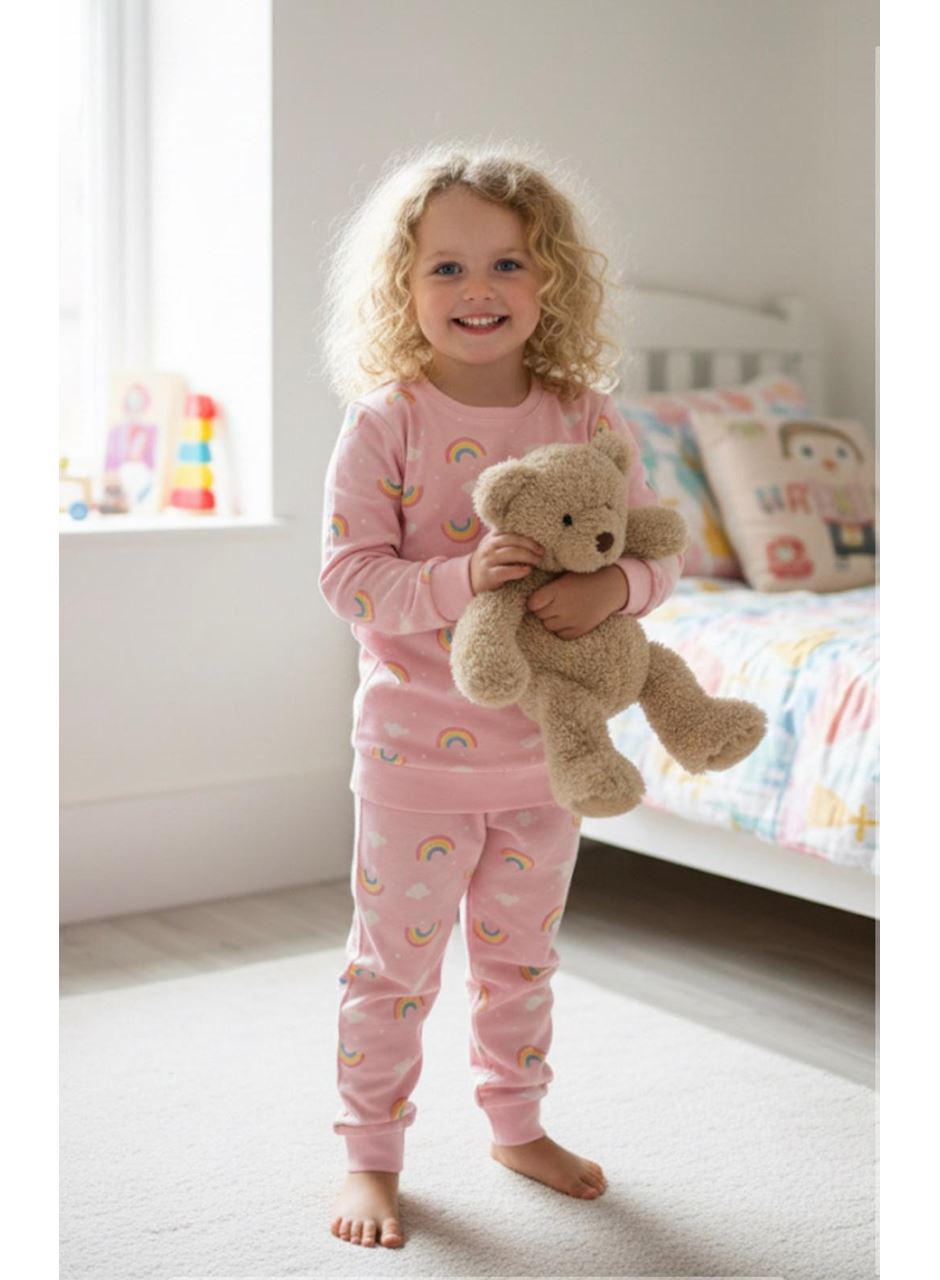 KIZ ÇOCUK GÖKKUŞAĞI B.YAKA PİJAMA