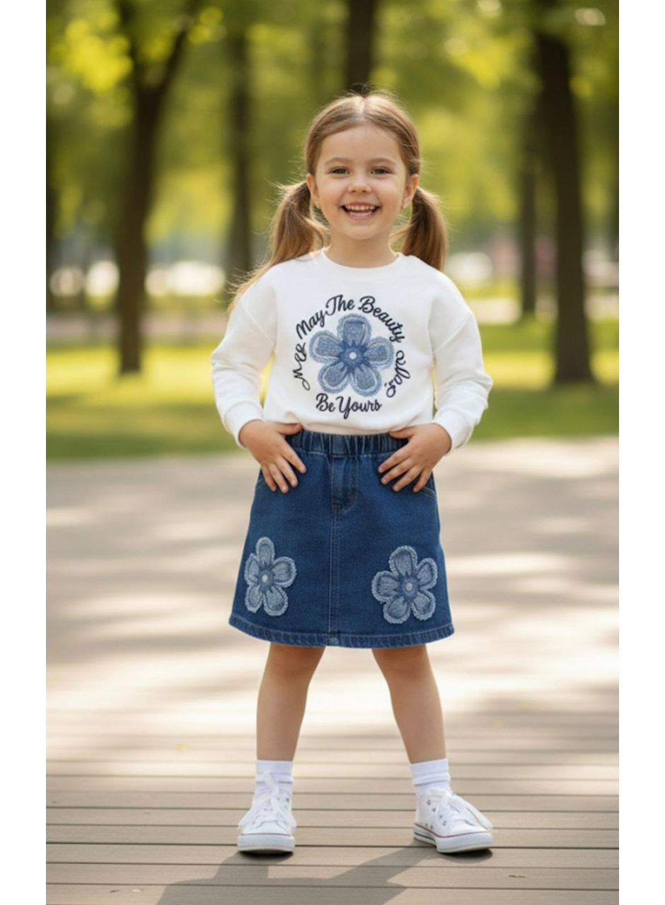 7700 KIZ ÇOCUK KOT ETEKLİ  2 Lİ TAKIM