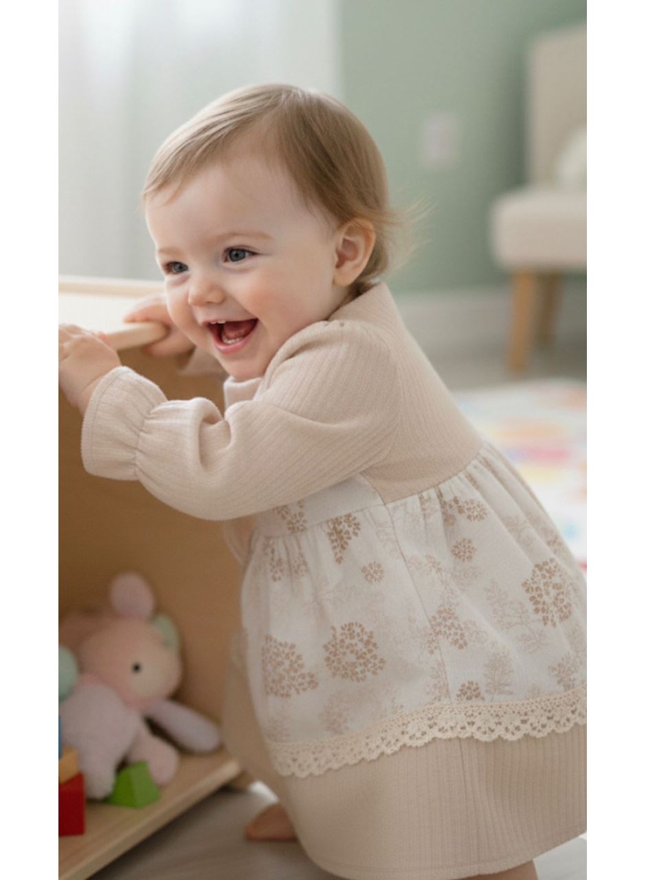 437127 MÜSLİN FİYONKLU ELBİSE