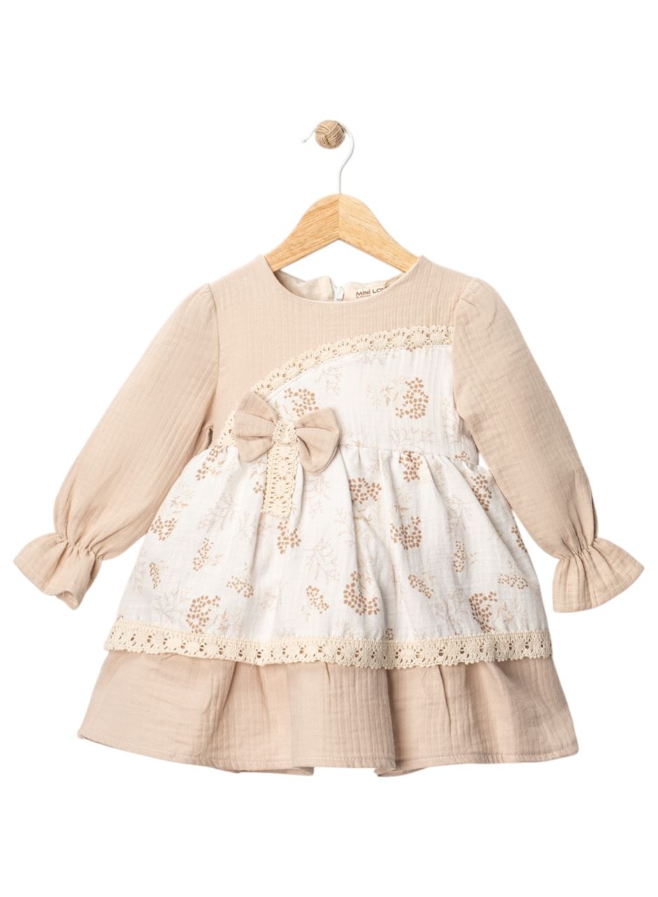 437127 MÜSLİN FİYONKLU ELBİSE