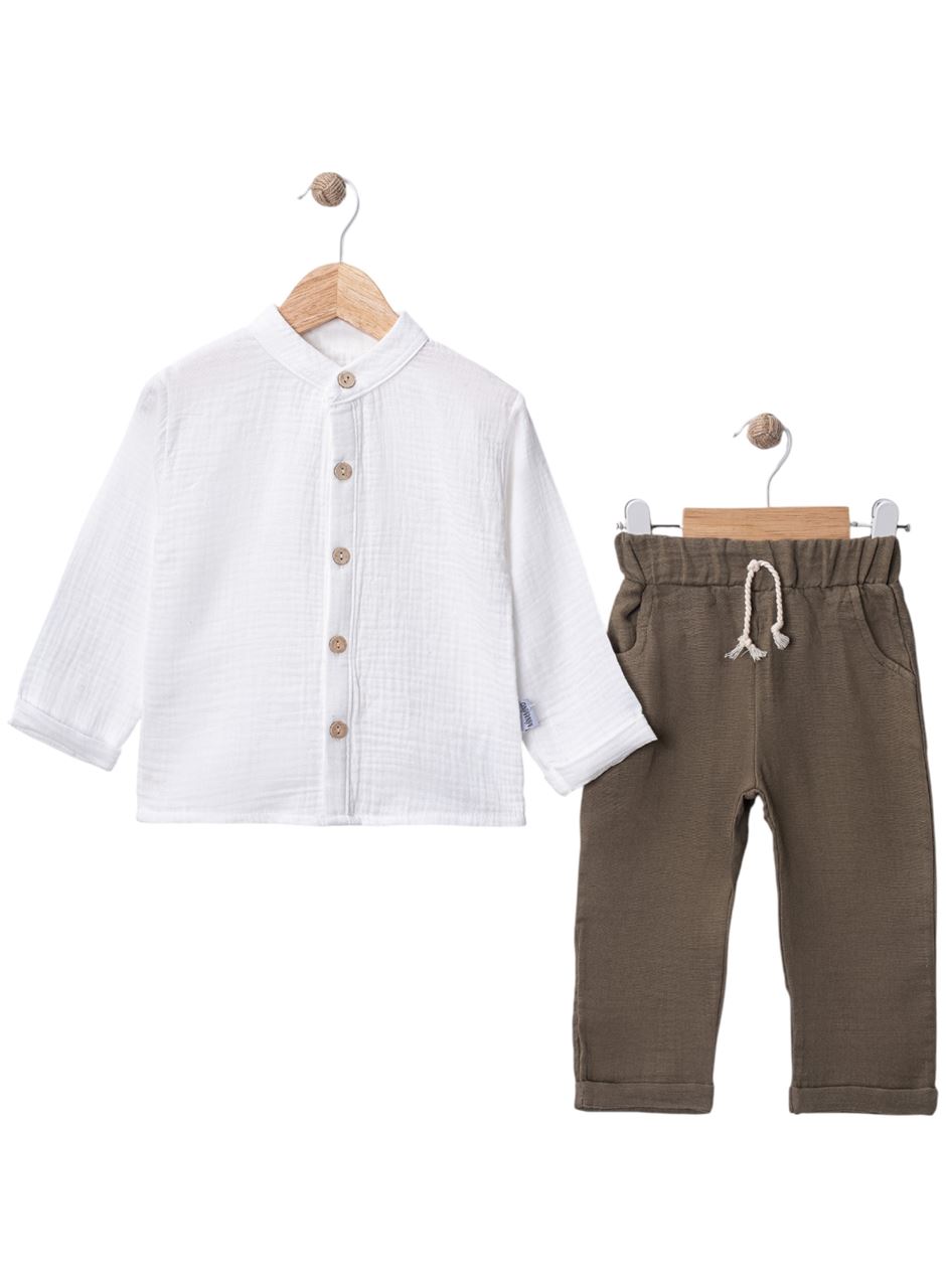 MÜSLİN GÖMLEKLİ AYLIK ERKEK TAKIM HAKİ