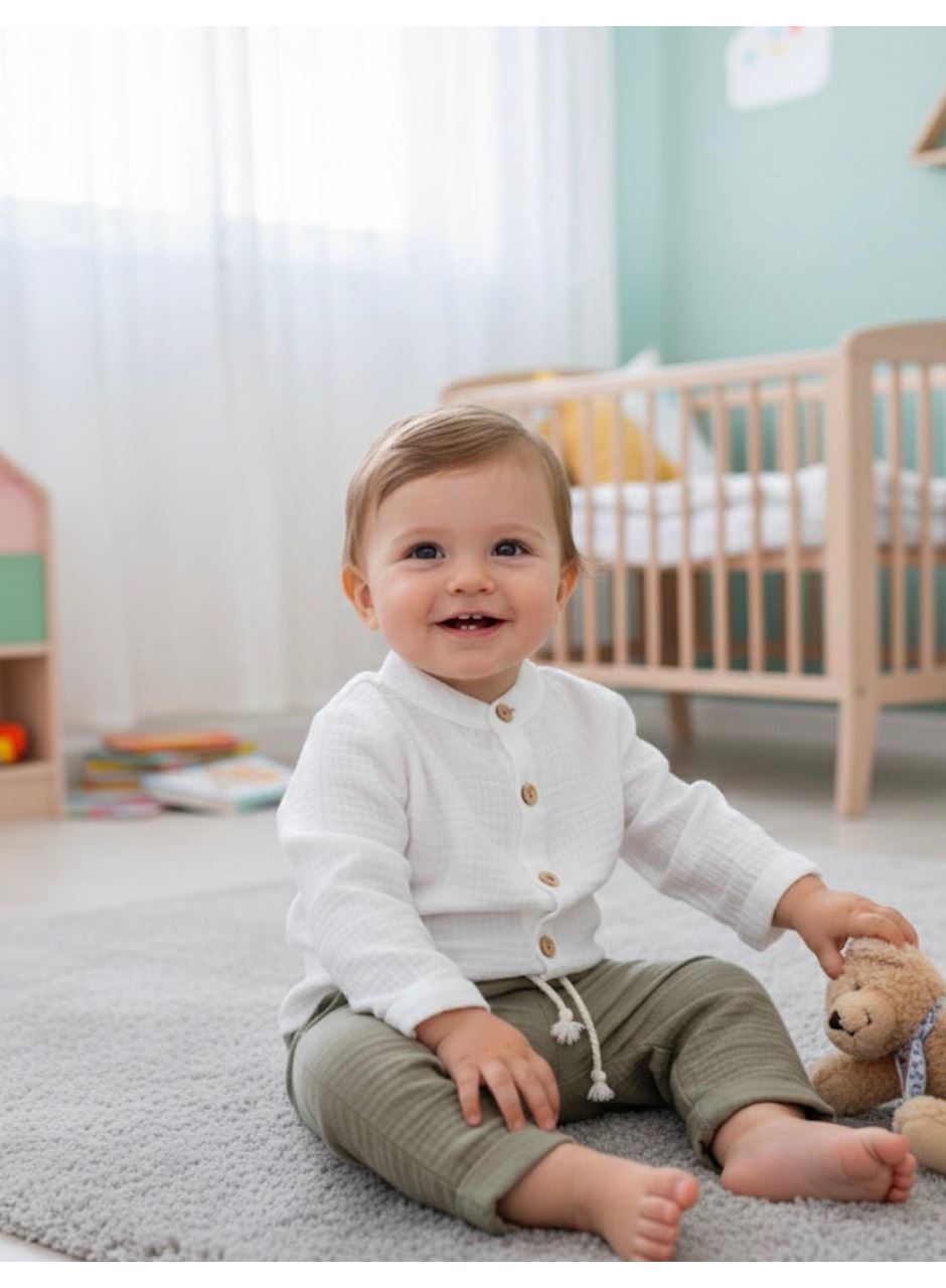 MÜSLİN GÖMLEKLİ AYLIK ERKEK TAKIM HAKİ