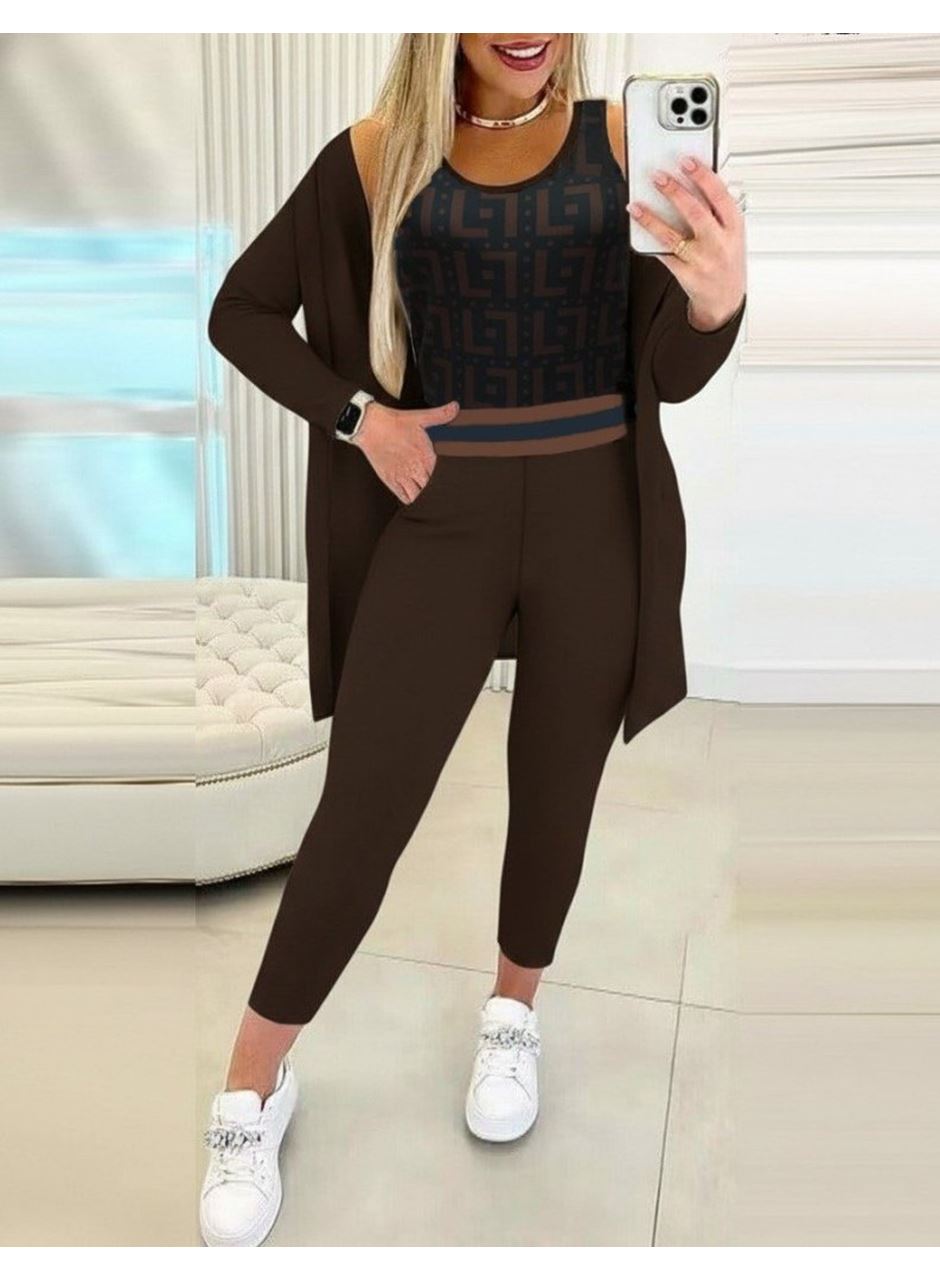 Kadın Uzun Kollu Krep üçlü Takım