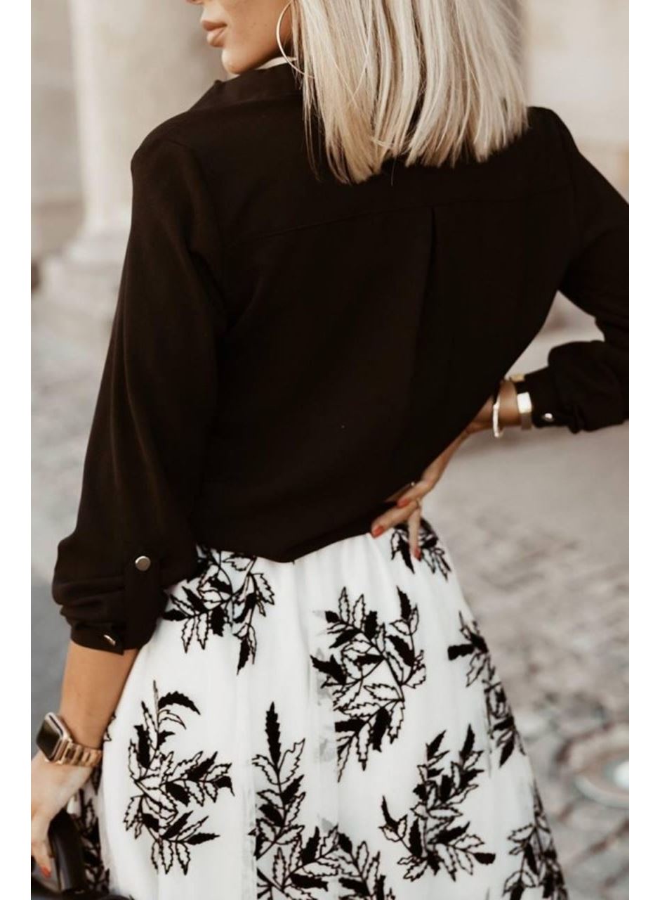 Kadın Metal Düğmeli Dokuma Viskon Kumaş Gömlek