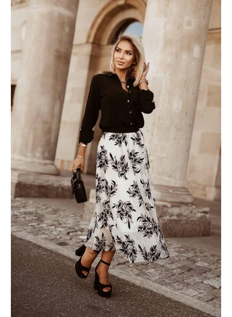 Kadın Metal Düğmeli Dokuma Viskon Kumaş Gömlek