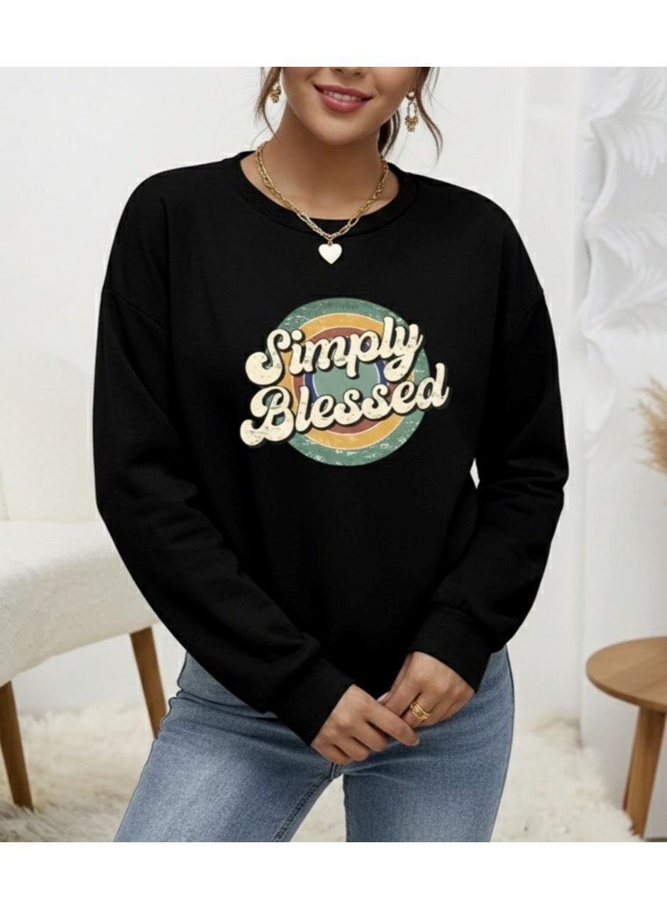 Kadın Uzun Kollu Bisiklet Yaka Viskon Iki Iplik Bluz