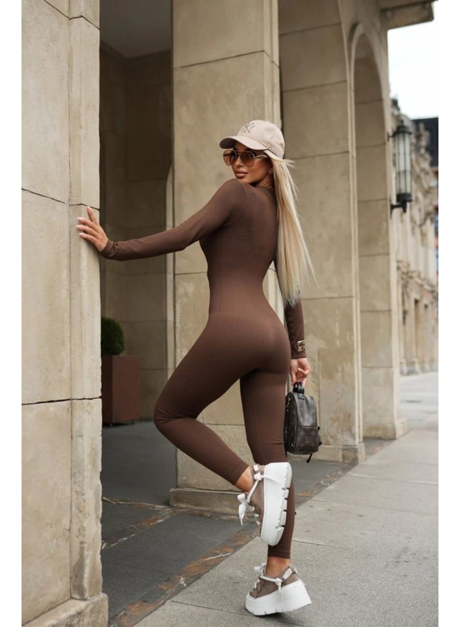 Kadın Uzun Kollu Fermuarlı Kaşkorse Tulum