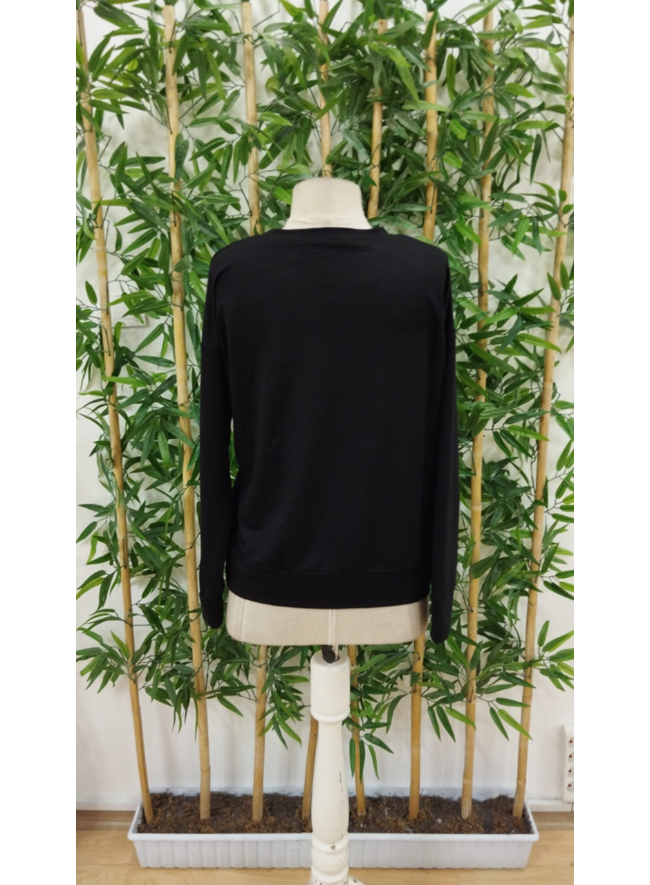 Kadın Uzun Kollu Bisiklet Yaka Viskon Iki Iplik Bluz