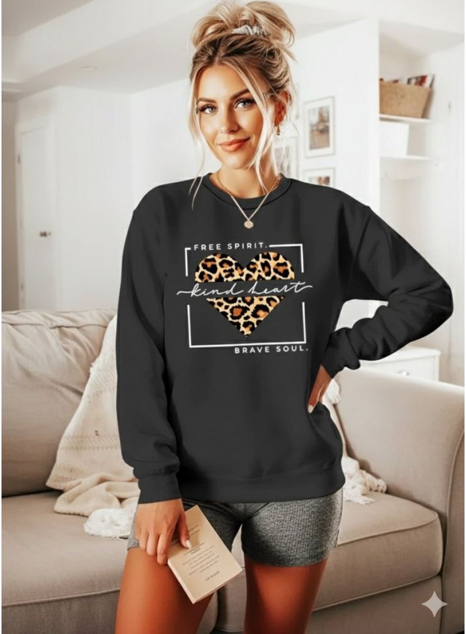 Kadın Uzun Kollu Bisiklet Yaka Desenli Viskon Iki Iplik Bluz