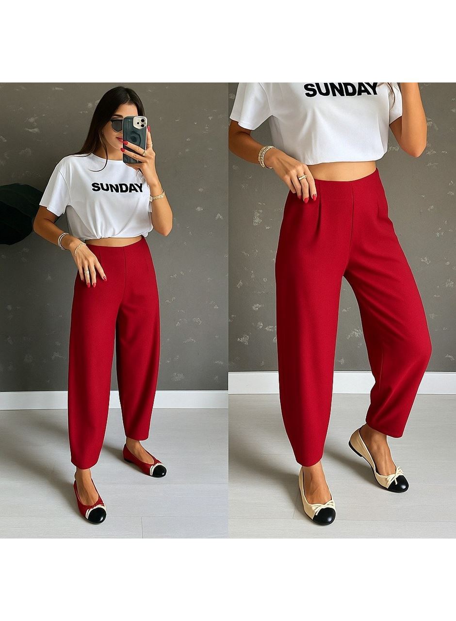 Kadın Yüksek Bel Krep Pantolon