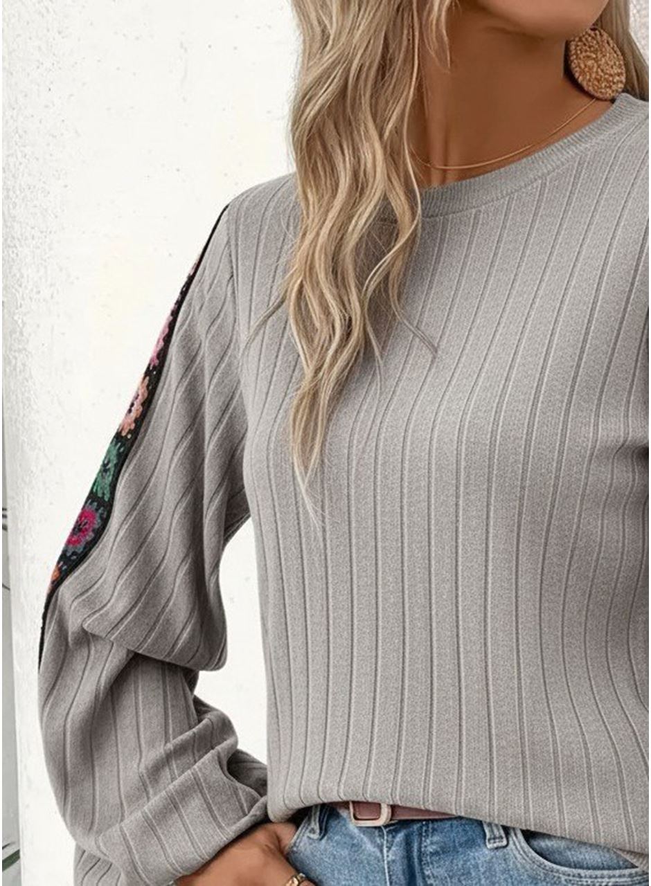 Kadın Uzun Kollu Kayık Yaka şardonlu Kaşkorse Bluz