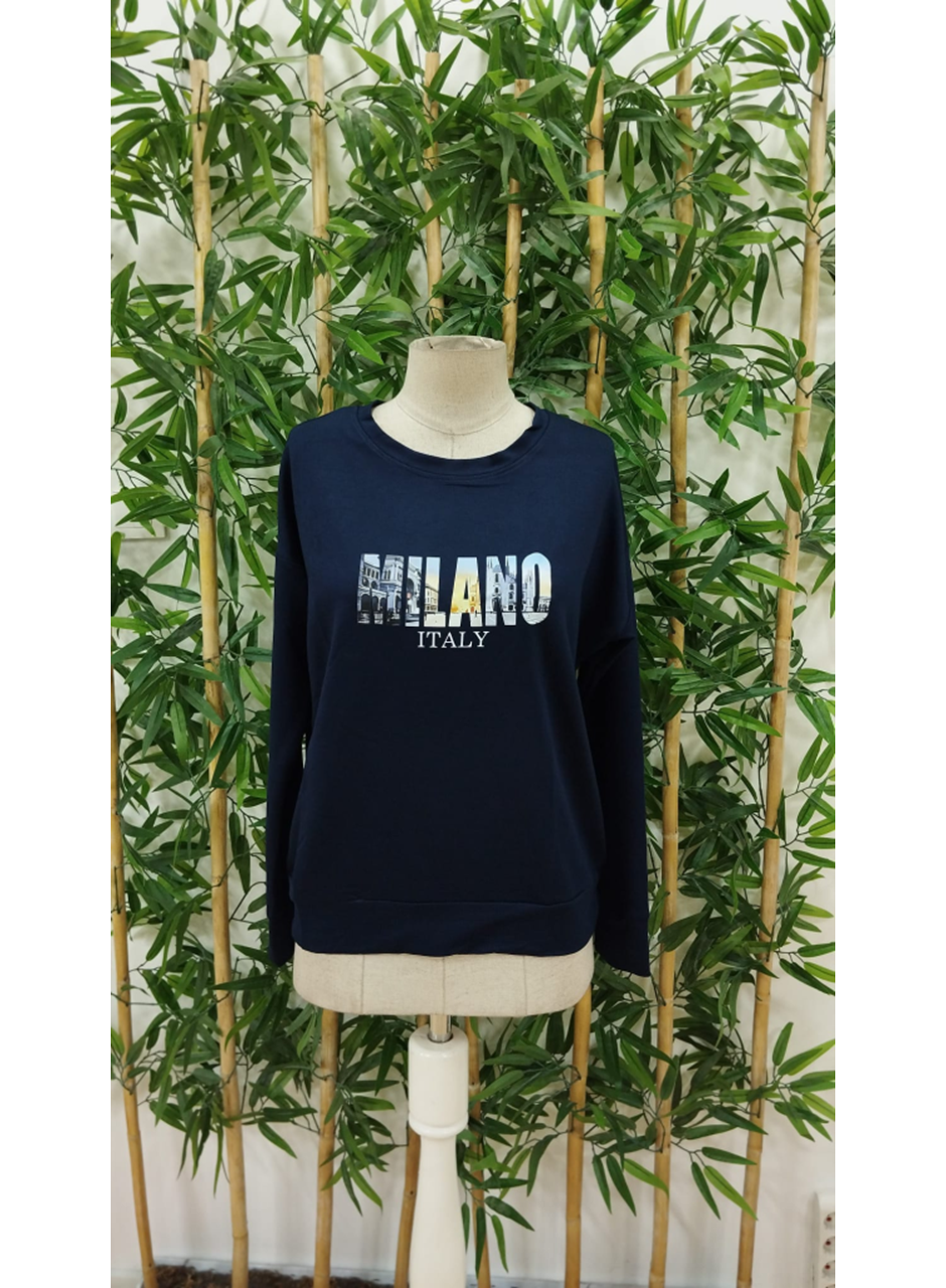 Kadın Uzun Kollu Bisiklet Yaka Desenli Viskon Iki Iplik Bluz