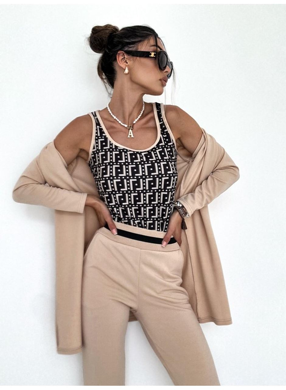 Kadın Uzun Kollu Krep üçlü Takım