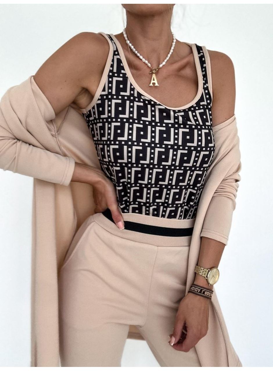 Kadın Uzun Kollu Krep üçlü Takım