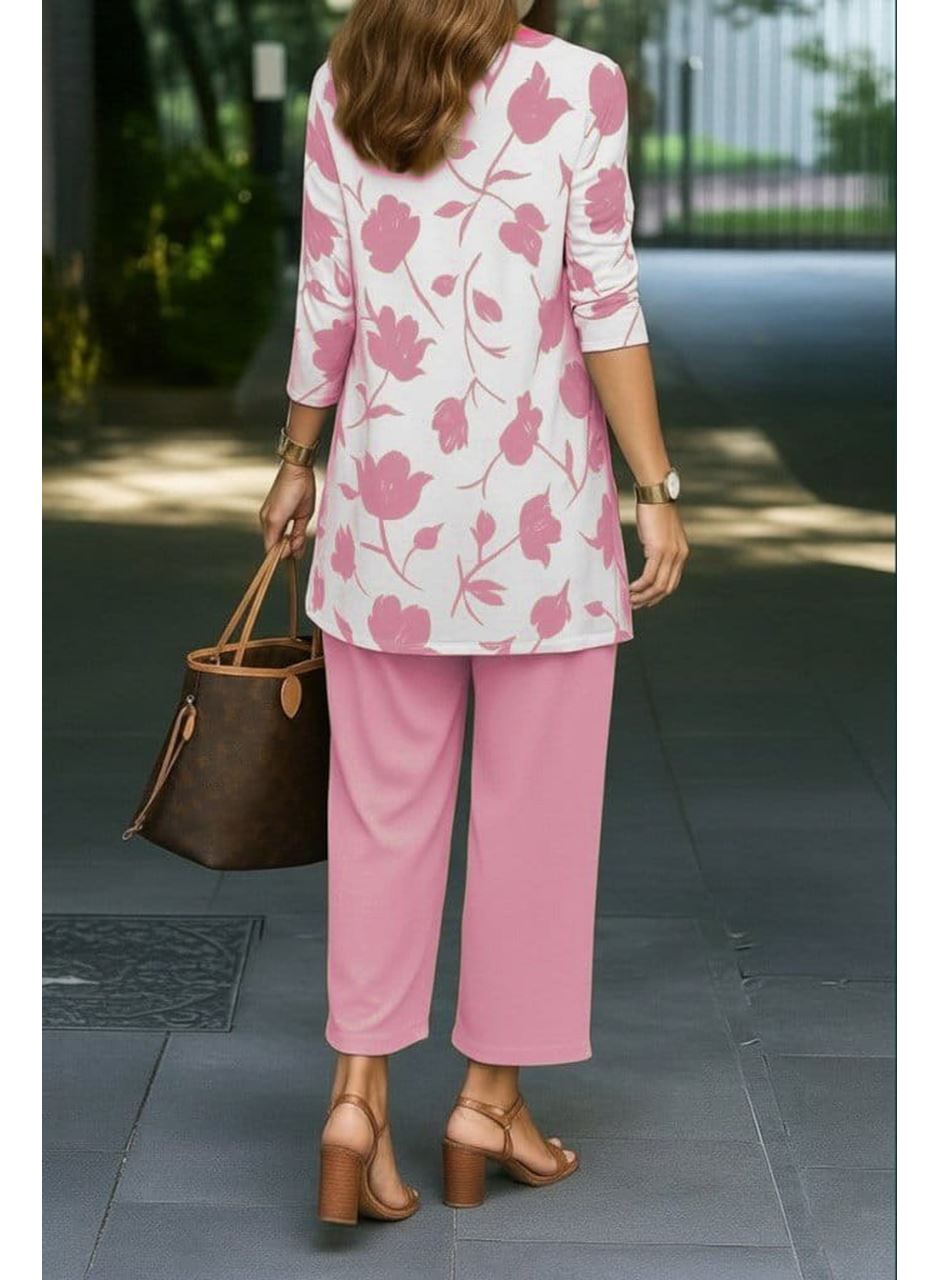 Kadın Uzun Kollu önü Açık Modal Ceket Kolsuz Viskon Iki Iplik Bluz Ve Pantolon üçlü Takım