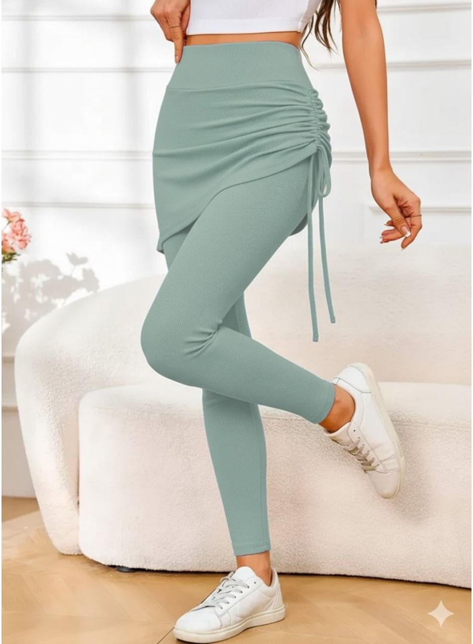 Kadın Yüksek Bel Yandan Büzgülü Alttan Uzun Kaşkorse Tayt Etek