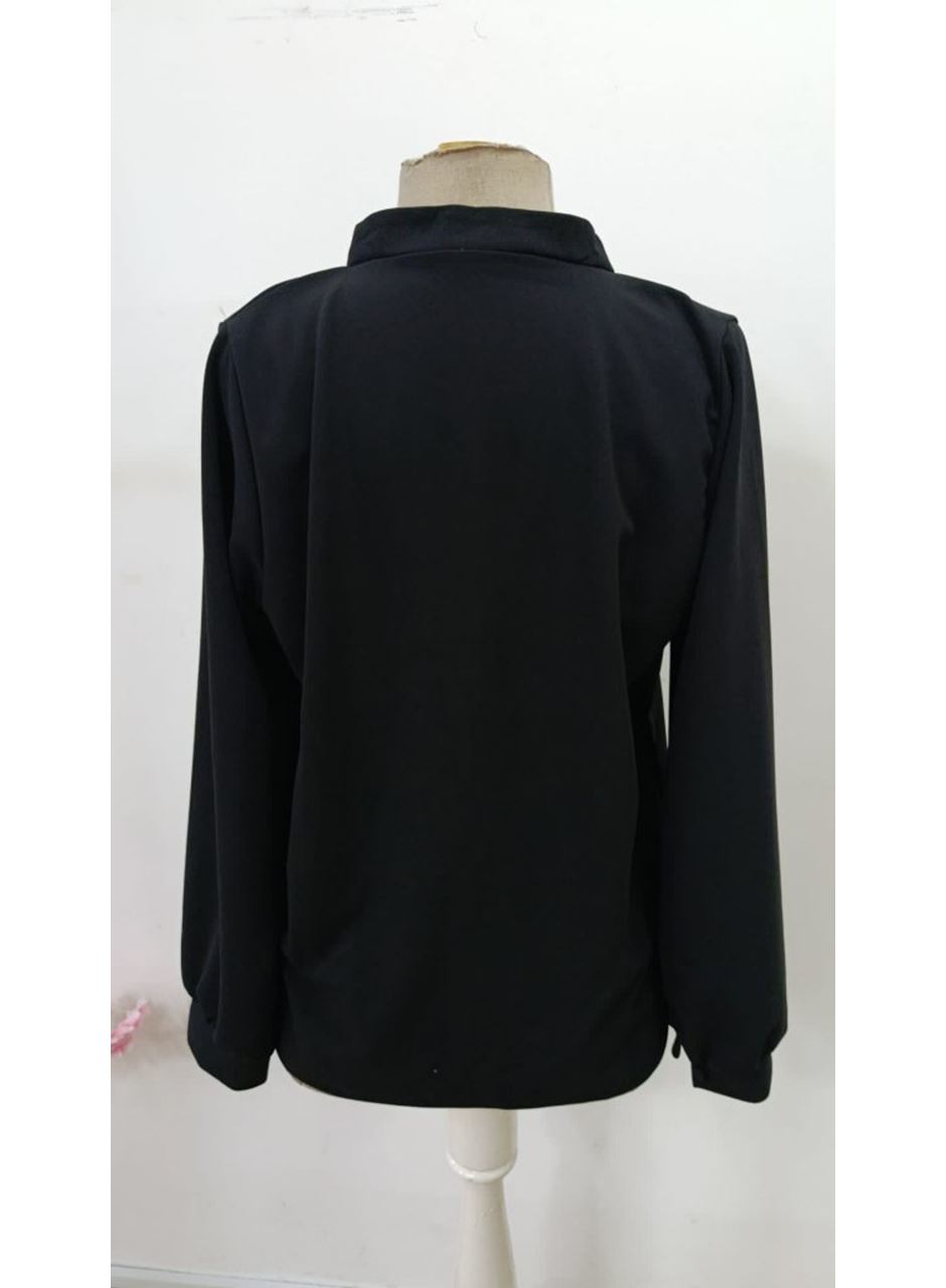 Kadın Uzun Kollu önden Düğmeli Hakim Yaka Ithal Krep Bluz