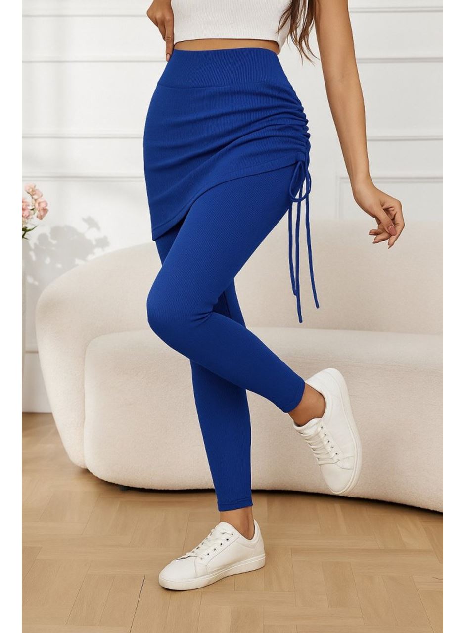 Kadın Yüksek Bel Yandan Büzgülü Alttan Uzun Kaşkorse Tayt Etek