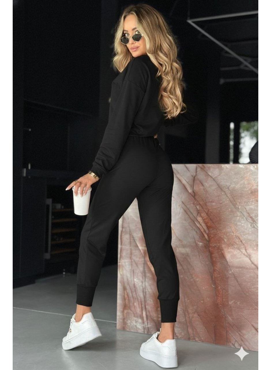 Kadın Uzun Kollu V Yakalı Viskon Iki Iplik Bluz Ve Pantolon Ikili Takım