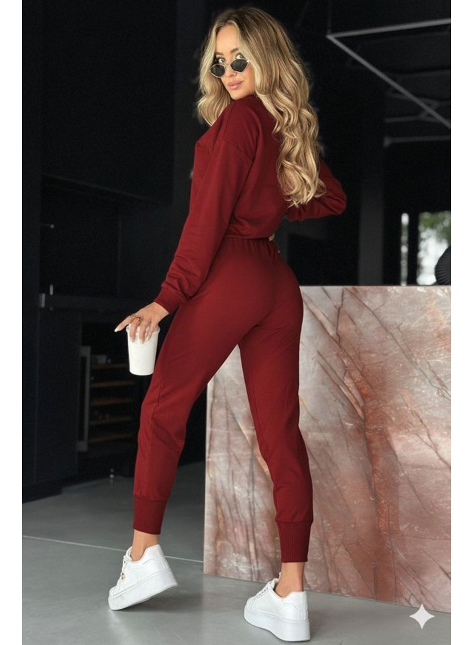 Kadın Uzun Kollu V Yakalı Viskon Iki Iplik Bluz Ve Pantolon Ikili Takım