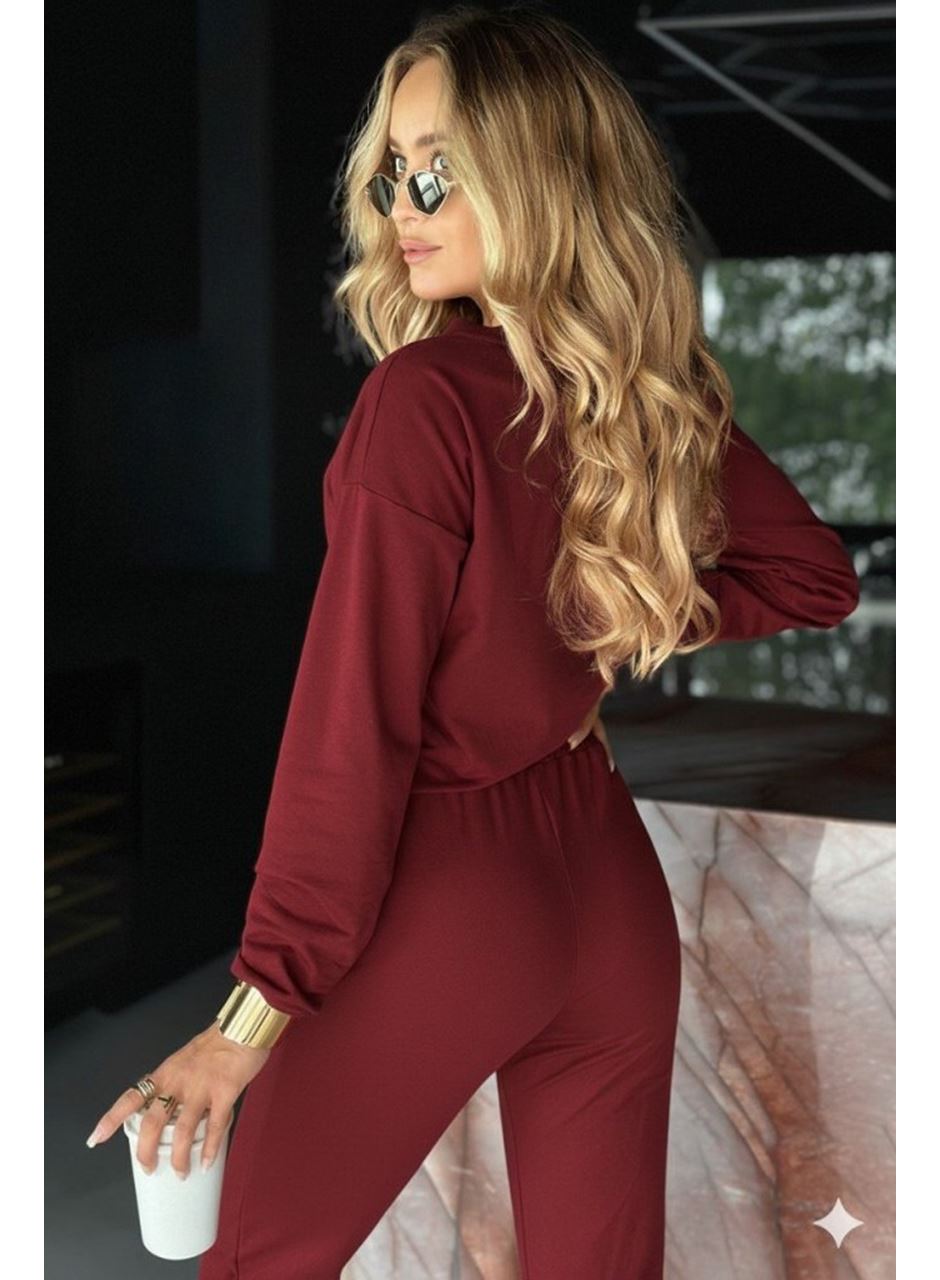 Kadın Uzun Kollu V Yakalı Viskon Iki Iplik Bluz Ve Pantolon Ikili Takım