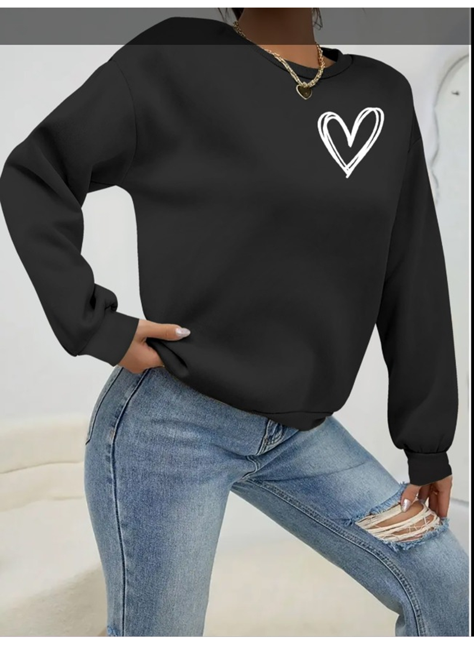 Kadın Uzun Kollu Bisiklet Yaka Viskon Iki Iplik Bluz