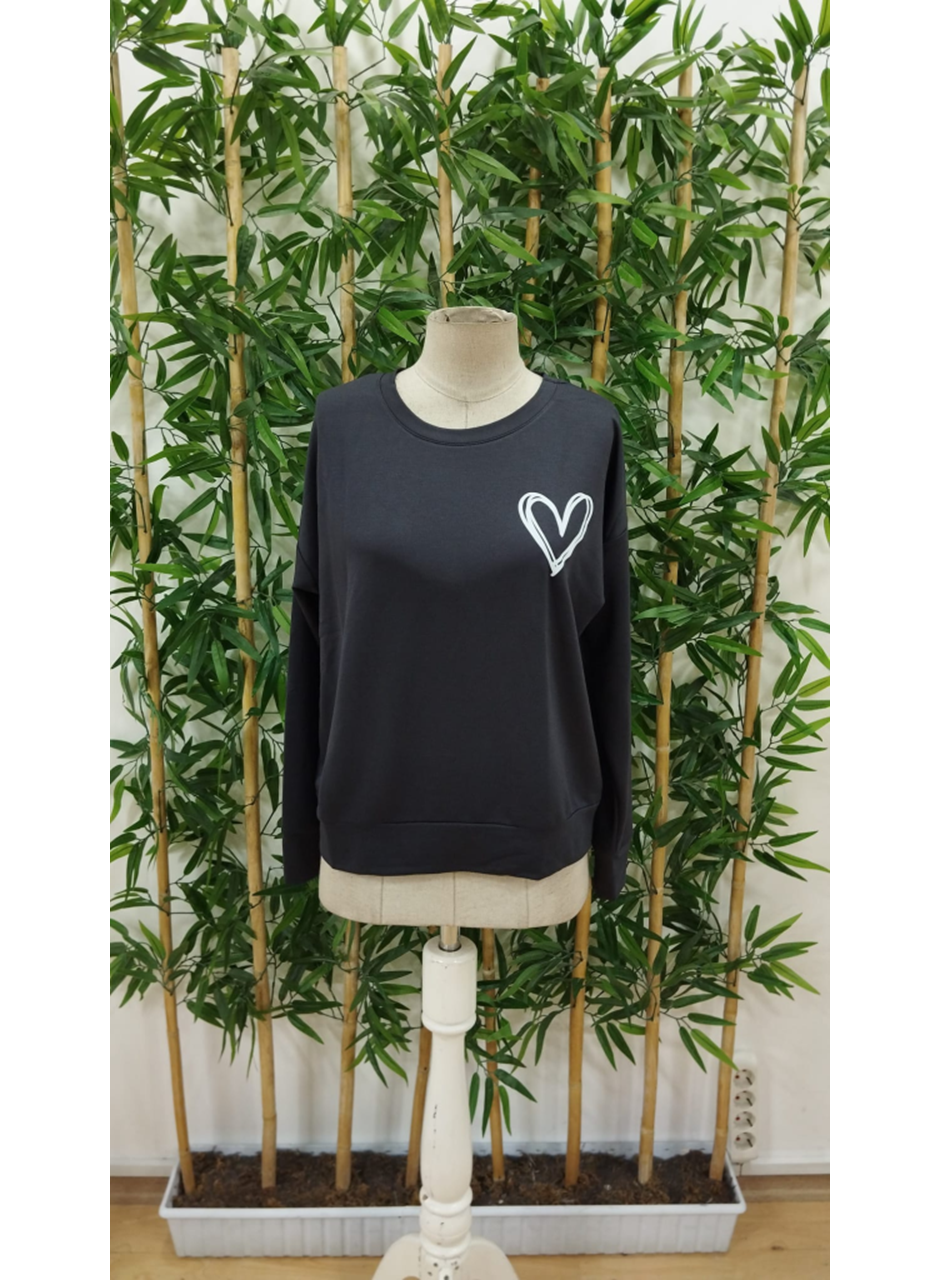 Kadın Uzun Kollu Bisiklet Yaka Viskon Iki Iplik Bluz