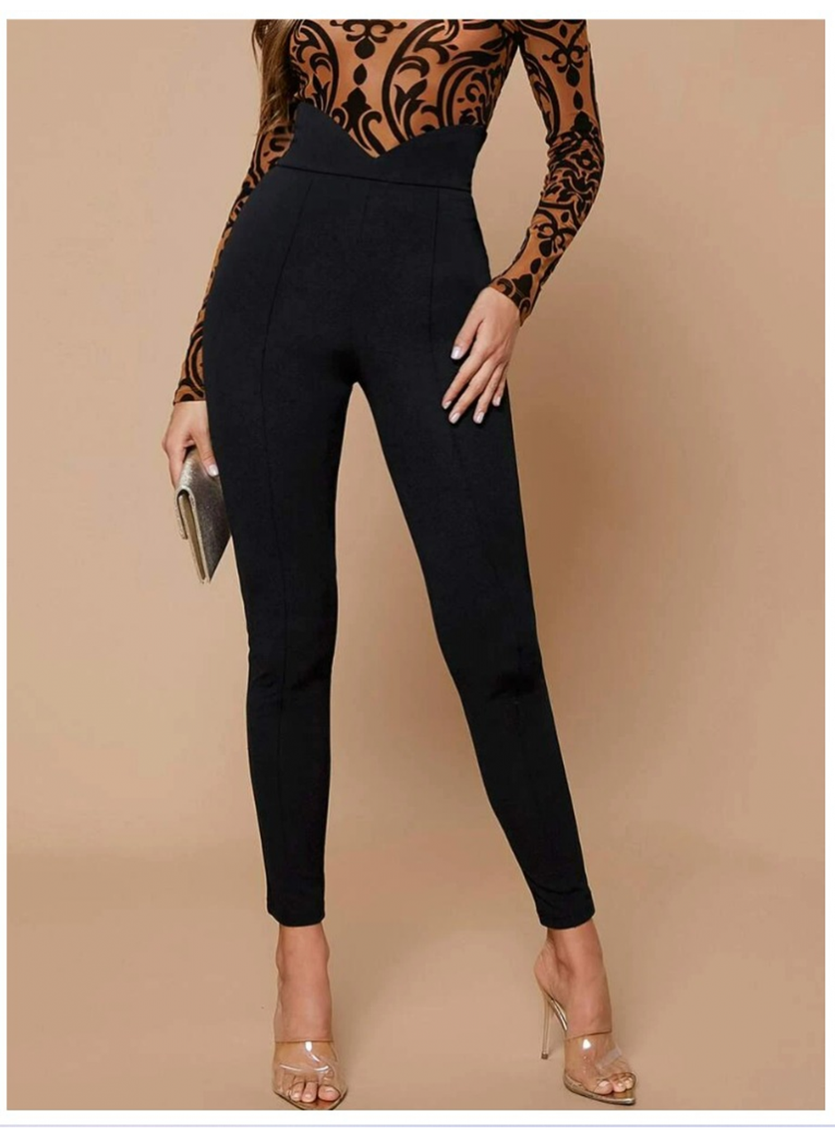 Kadın Siyah Krep Kumaş Pantolon