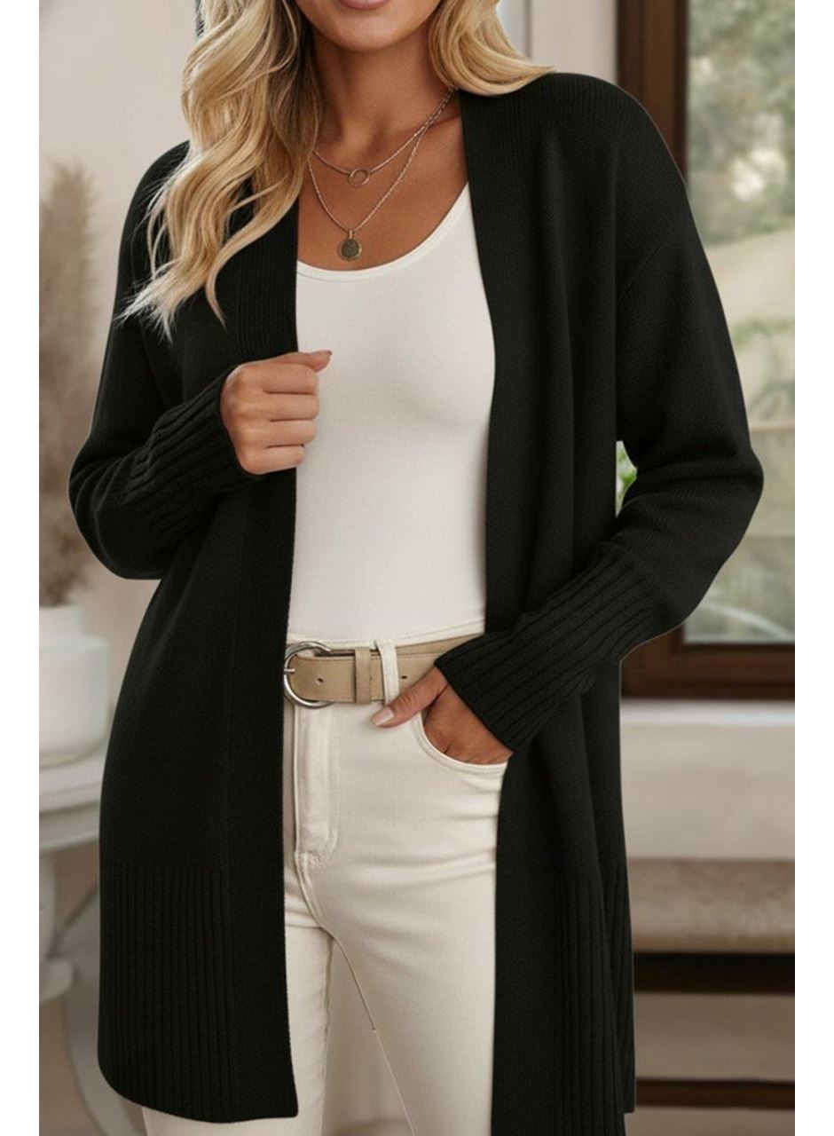 Kadın Uzun Kollu önü Açık Triko Hırka