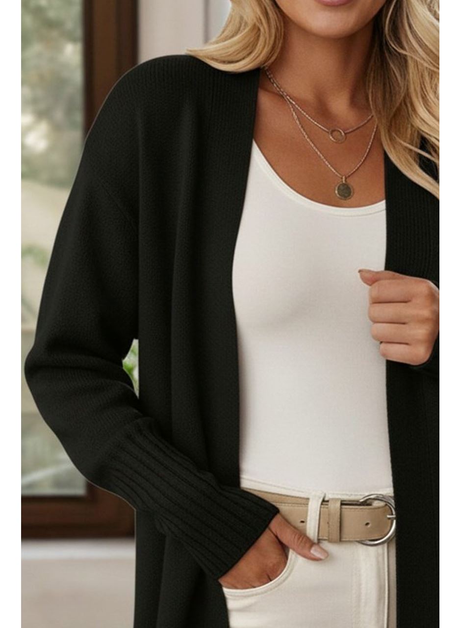 Kadın Uzun Kollu önü Açık Triko Hırka