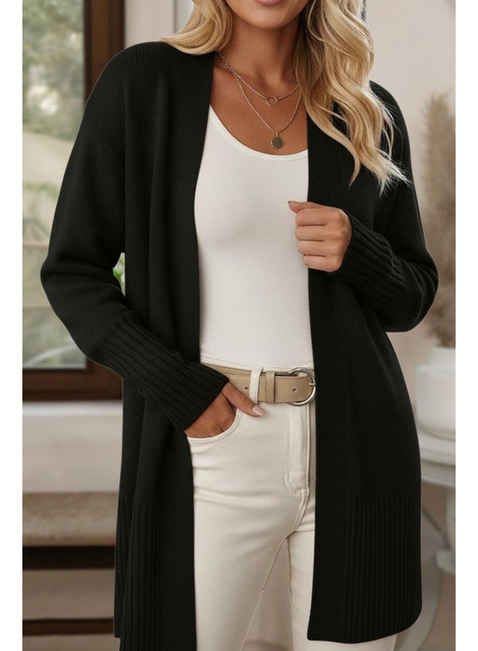 Kadın Uzun Kollu önü Açık Triko Hırka