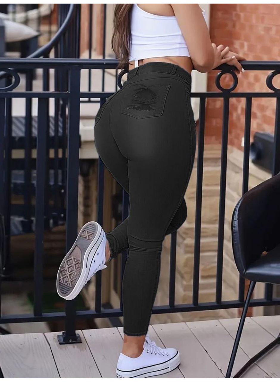 Kadın Yüksek Bel Dar Kesim Kot Pantolon