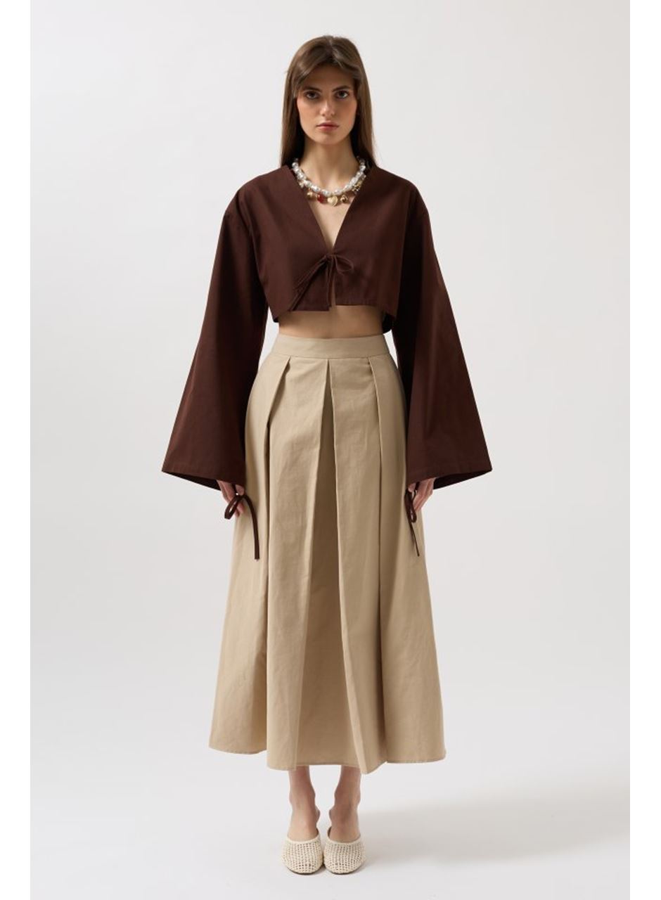 Bağlama Detay Uzun Kol Bluz