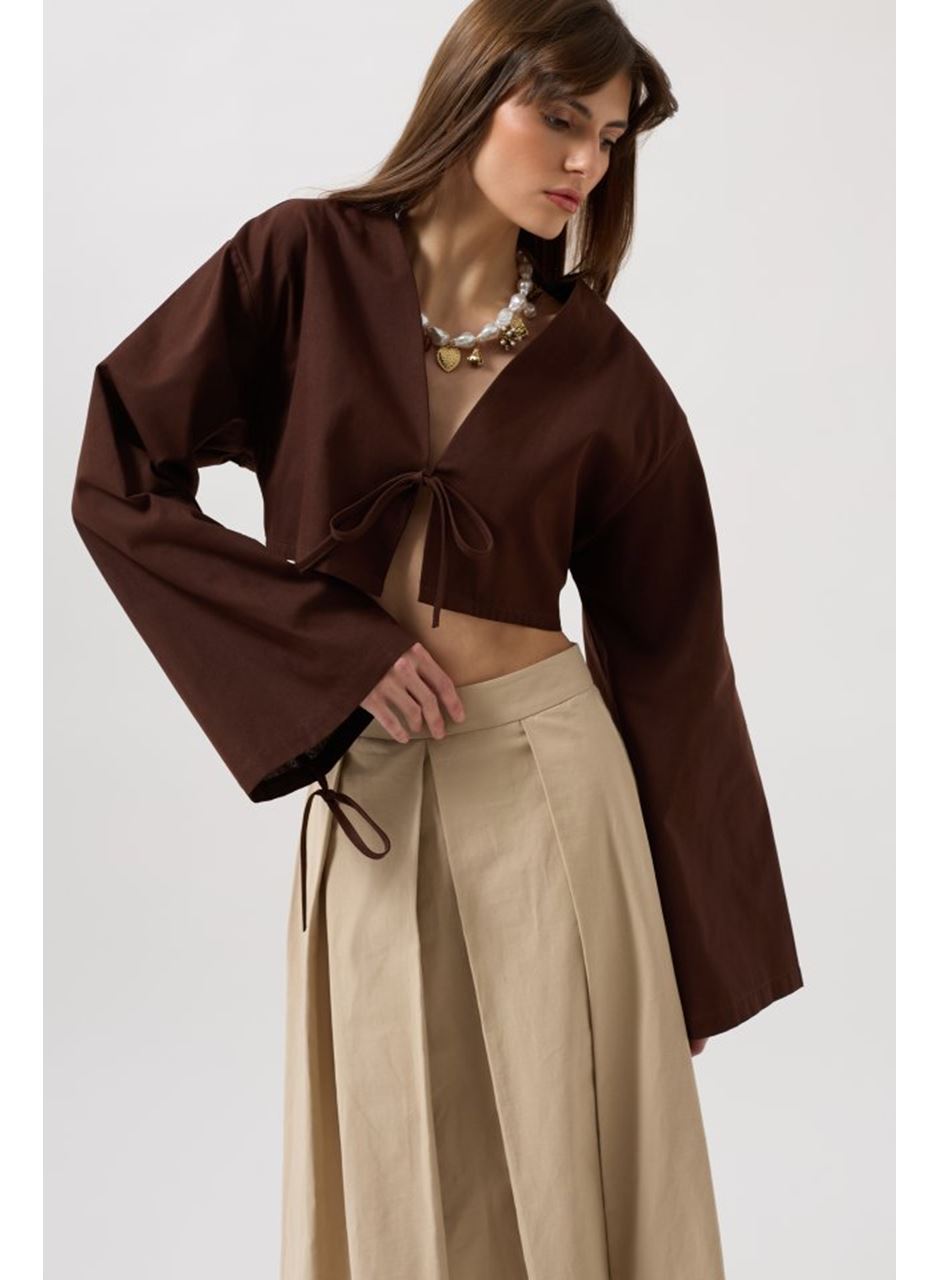 Bağlama Detay Uzun Kol Bluz