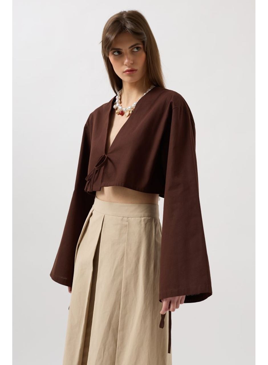 Bağlama Detay Uzun Kol Bluz