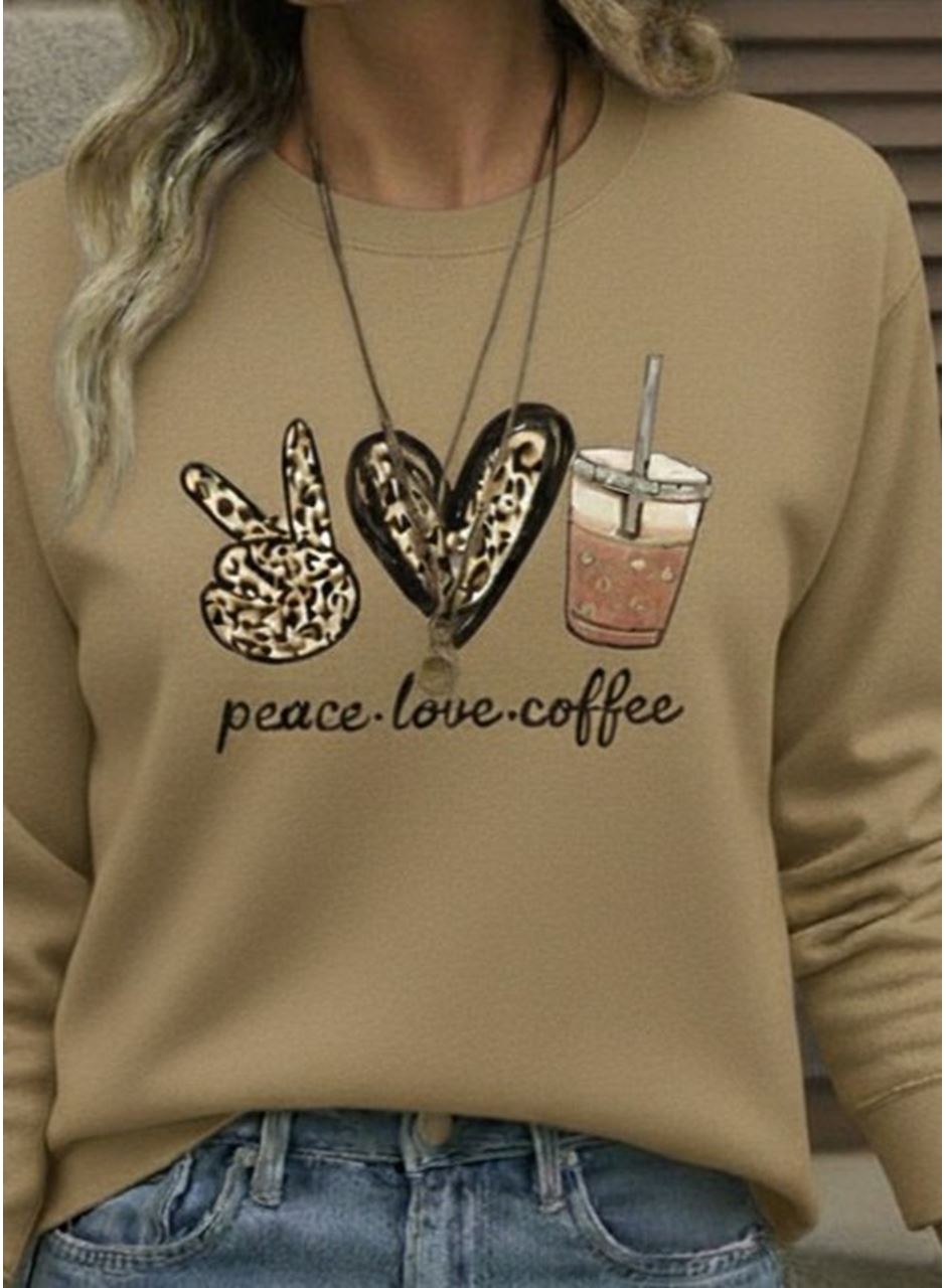 Kadın Uzun Kollu Bisiklet Yaka Kalp Desenli Viskon Iki Iplik Bluz